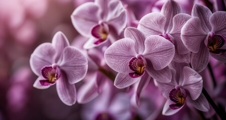 Fototapeta na wymiar Elegance in Bloom - A close-up of delicate orchids