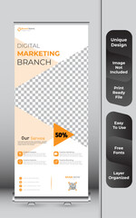 Editable Clean and Modern Business Roll Up Banner Design Template