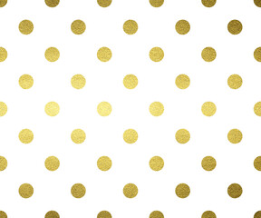 White Background With Gold Polka Dots Tile Pattern
