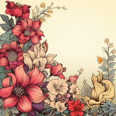 Vintage floral greeting card background