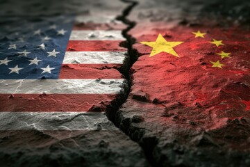 US economy versus China economy - obrazy, fototapety, plakaty