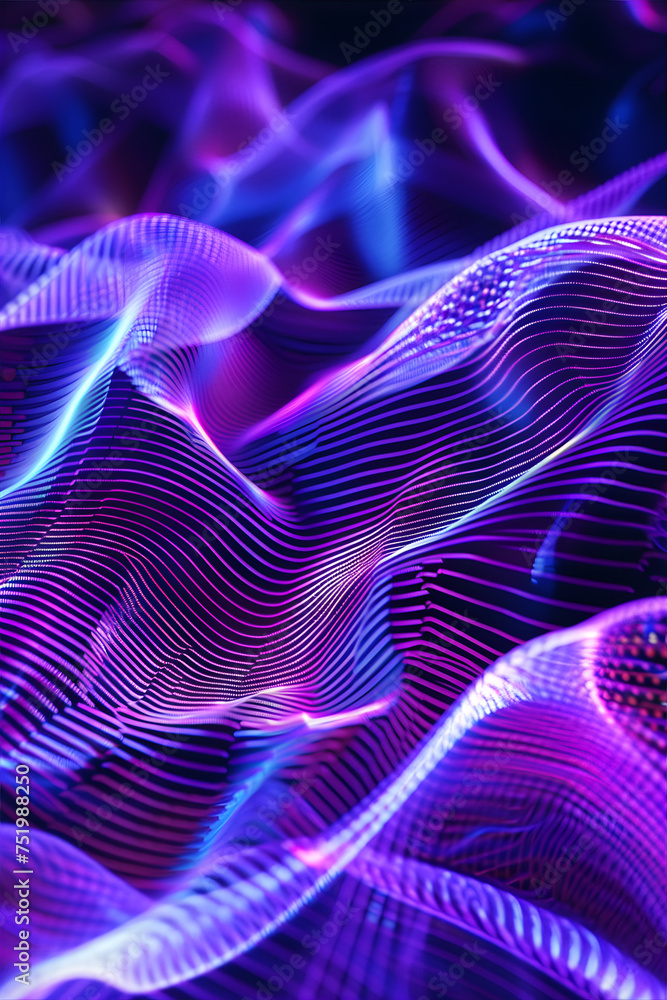 Poster data waves. modern neon abstract backdrop. virtual ciberspace.
