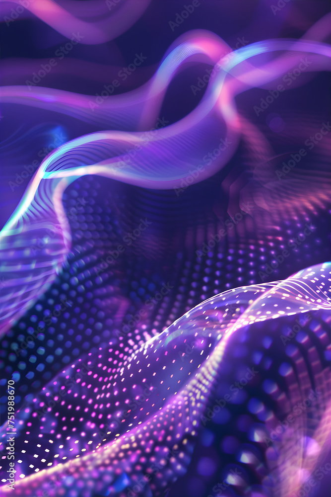 Canvas Prints data waves. modern neon abstract backdrop with shimmer. virtual ciberspace.