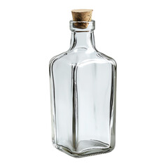Empty glass bottle isolated on transparent background
