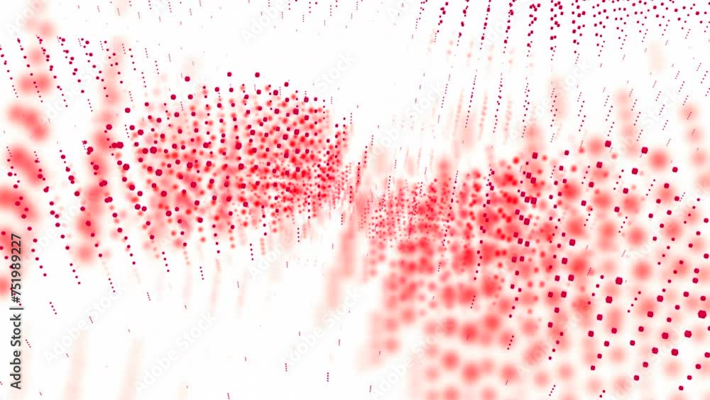 Poster abstract 3d space with rays of dots and colored reflections. design. movement of abstract rays from 
