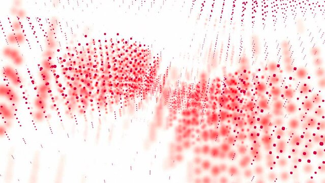 Abstract 3D space with rays of dots and colored reflections. Design. Movement of abstract rays from points in 3D space. Colorful lines of dots with effect of abstract rays of light