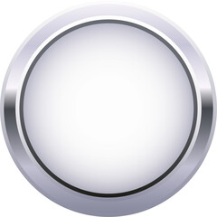 Silver button for mobile, web, or video games. GUI elements.