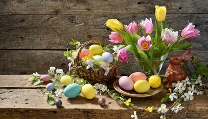 Obraz na płótnie Canvas Colorful Easter Eggs Background. Banner size. 3d illustration 