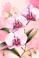 Wallpaper with orchid flowers.