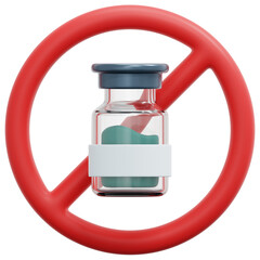 no vaccines 3d render icon illustration