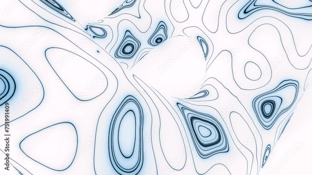 Poster Stream moving with distorted pattern of circular lines. Design. Plasma pattern with lines in moving stream. Abstract bending of flow with moving circular pattern of lines