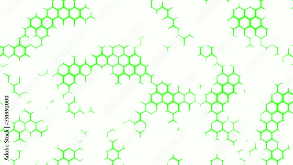 Poster abstract hexagonal background with moving light flares. design. technological background with holes 