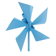 Paper blue windmill isolated