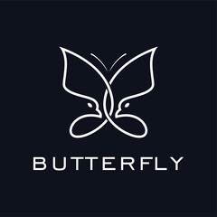 Butterfly with beauty dove logo design
