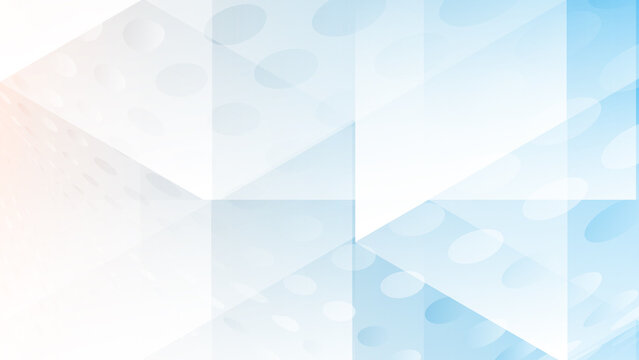 Abstract creative geometric shape on gradient light blue background illustration.