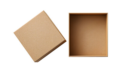 Blank open box packaging mockup isolated on transparent background