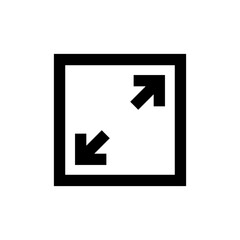 Fototapeta premium Fullscreen Icon vector isolated on white background. Expand to full screen icon. Fullscreen sign icon. Arrows symbol
