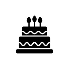 Cake icon vector isolated on white background. Cake vector. Birthday cake icon