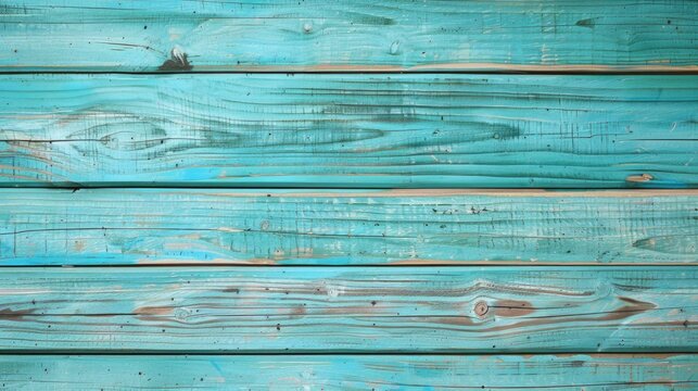 Rustic Aged Turquoise Wood Background with Weathered Pattern