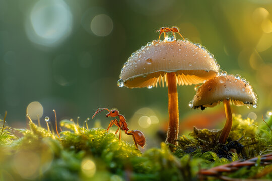 Mokhovaya Polyana: An ant on a mushroom