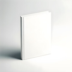 Contemporary White Hardcover Book Mockup Standing with Shadow on a Bright Gradient Background, Perfect for Visualizing the Final Look of Book Covers