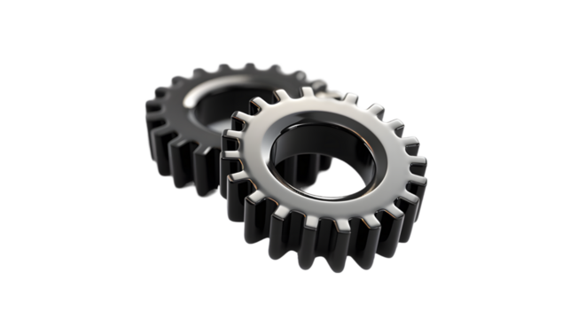 Gears icon. Setting Gear 3d icon isolated on transparent background