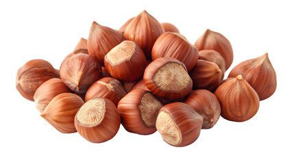 heap of brazil nuts isolated on transparent background