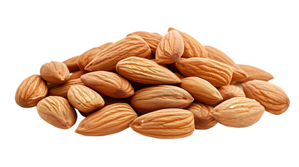 Obraz premium heap of peeled almonds isolated on transparent background