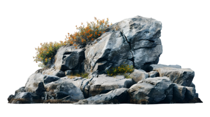 Heavy reef rock landscape isolated on transparent background