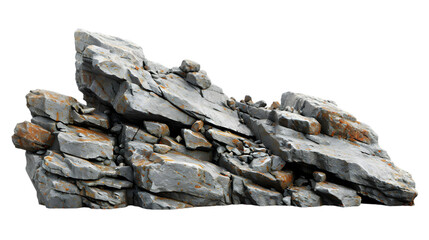 Heavy reef rock landscape isolated on transparent background