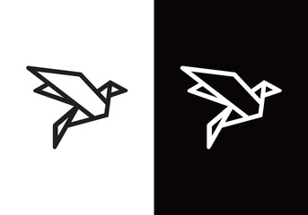 Fototapeta na wymiar bird origami paper logo design vector illustration, creative, technology, idea, creative