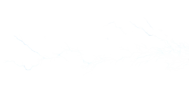 Lightning glow strike isolated on transparent background