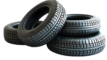 New car tires. Auto parts isolated on transparent background