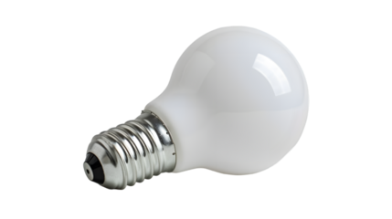 one energy saving light bulb isolated on transparent background