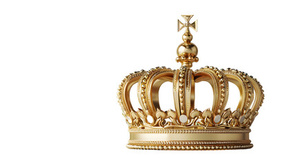 Fototapeta na wymiar Royal Gold Crown isolated on transparent background