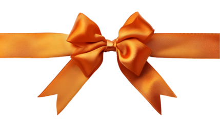 Orange bow isolated on transparent background