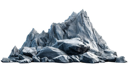 Realistic rock mountains shapes landscape cutout isolated on transparent background