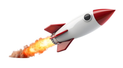 Rocket isolated on transparent background