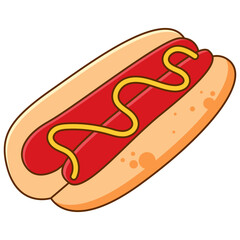 Hot Dog Food Illustration