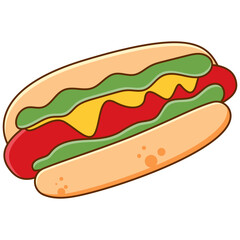 Hot Dog Food Illustration