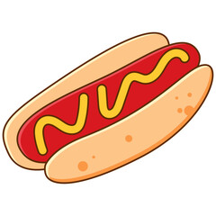 Hot Dog Food Illustration