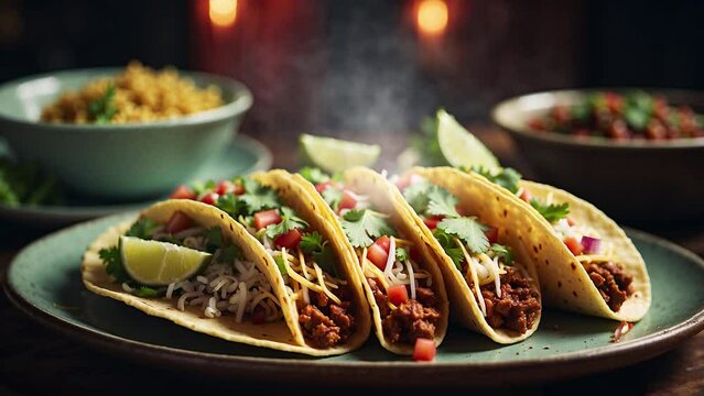 a plate of Mexican tacos