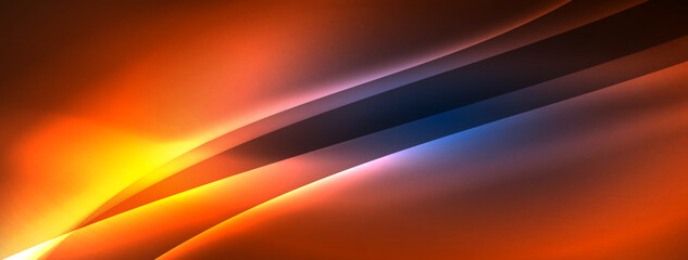 Neon light glowing waves and lines background set for wallpaper, business card, cover, poster, banner, brochure, header, website
