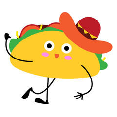 Retro Sunburst Tacos Food Illustration