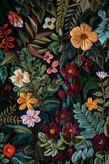 Realistic embroidery abstract design background texture Generative Ai 