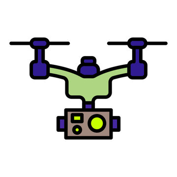   Drone Footage line filled icon