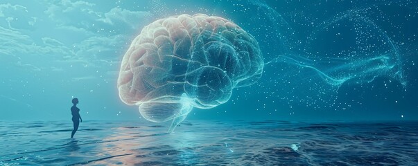 Expansive Mindfulness Ocean Brain Visualization

