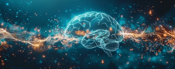 Dynamic Brain Activity Neural Network Visualization
 - obrazy, fototapety, plakaty
