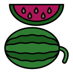   Watermelon line filled icon