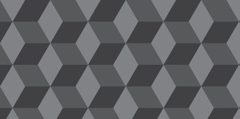 Seamless abstract black and gray stripe rectangles hexagon type cube geometric pattern. modern square diamond mosaic pattern. retro ornament grid tiles and wallpaper used for background.